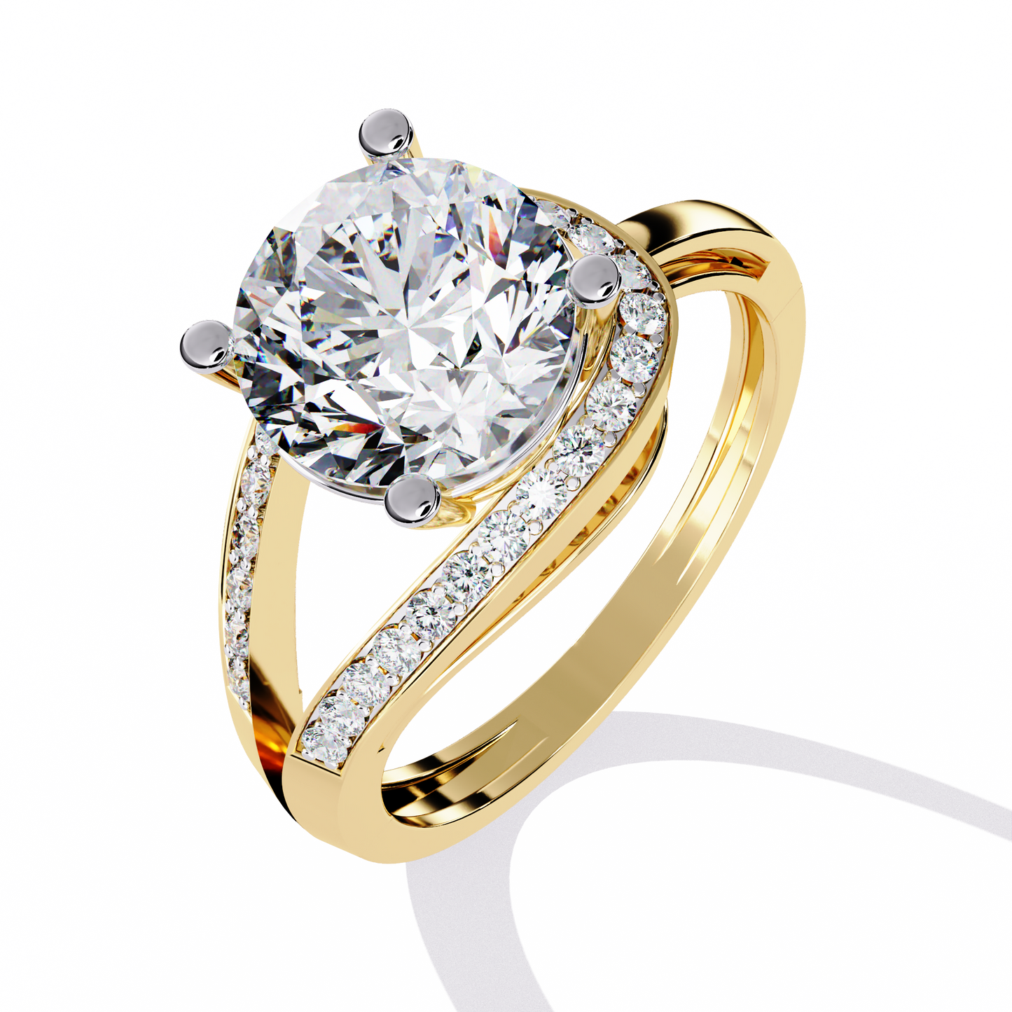 The "Eternal Sparkle" Diamond Solitaire Ring in Gold - 2.96 Ct Classic & Formal