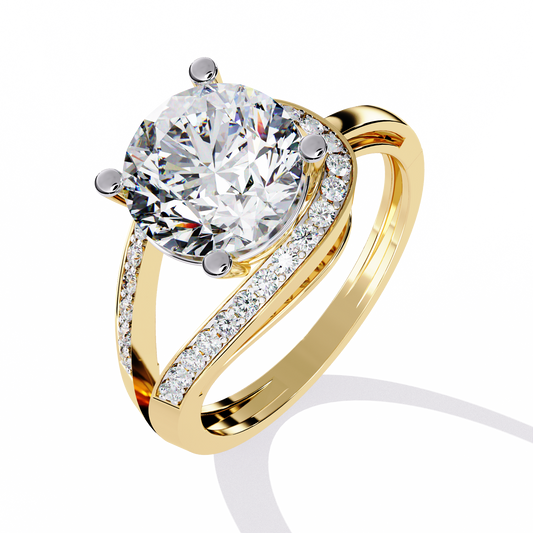 The "Eternal Sparkle" Diamond Solitaire Ring in Gold - 2.96 Ct Classic & Formal