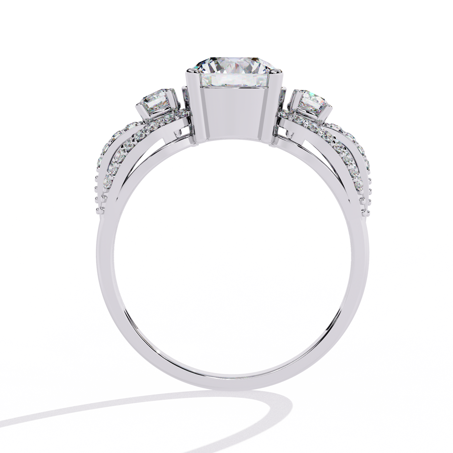 The Royal Bloom Diamond Ring In Gold - 1.64 Ct Round-Brilliant Cut