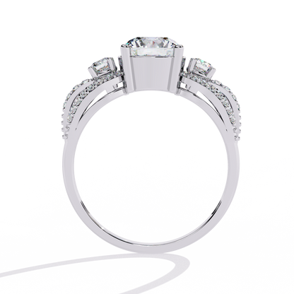 The Royal Bloom Diamond Ring In Gold - 1.64 Ct Round-Brilliant Cut