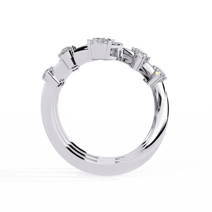 The Celestial Serpent: Marquise & Pear-Cut Diamond Statement Ring - 1.18 Ct