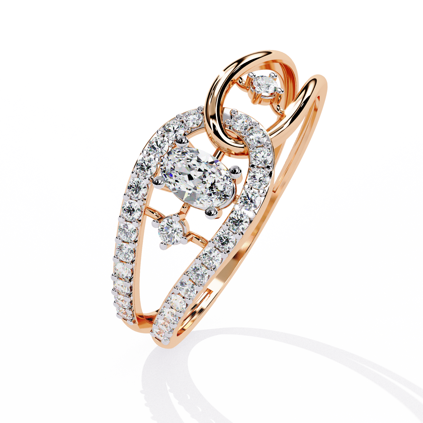 The Intertwined Elegance Diamond Ring in Gold - 0.34 Ct