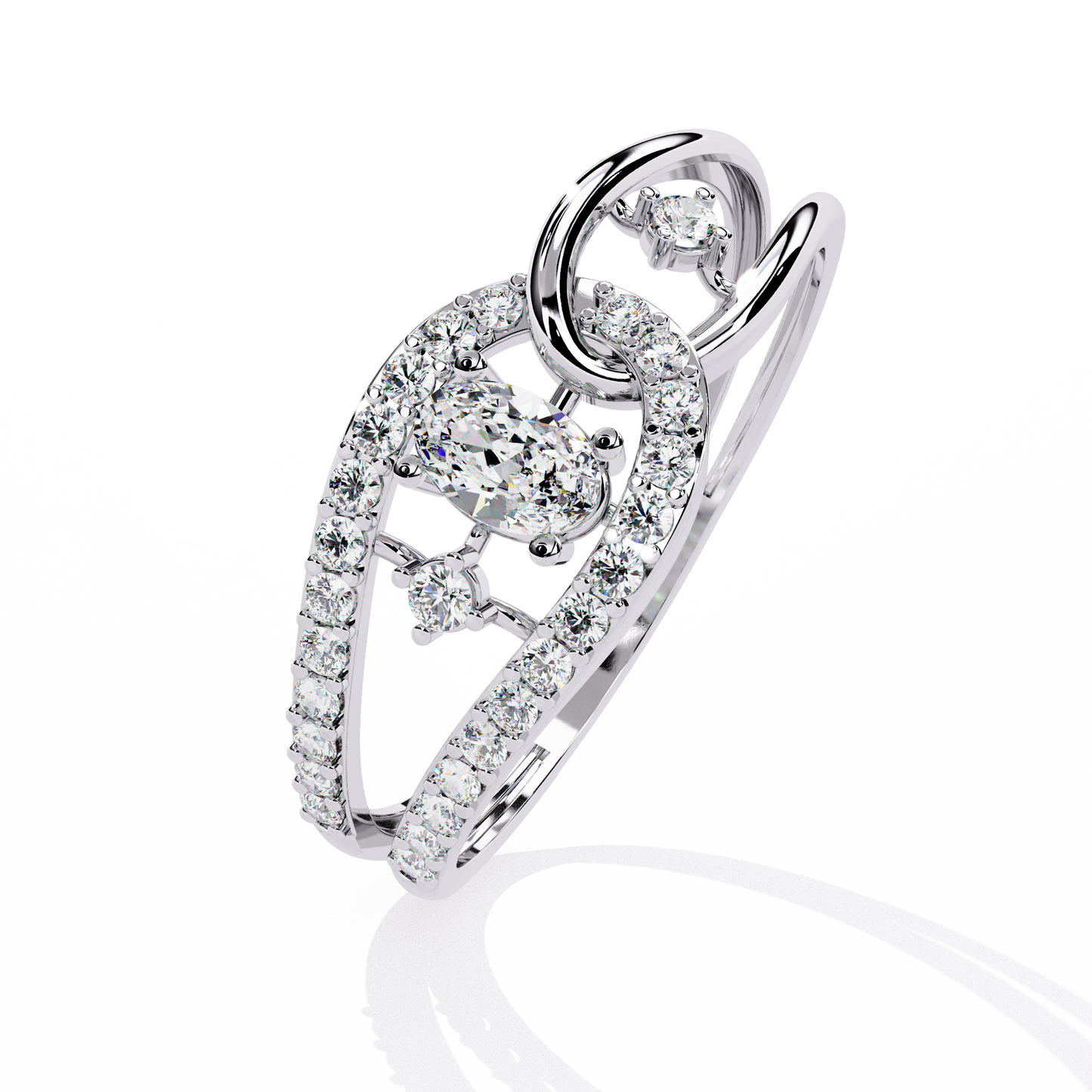The Intertwined Elegance Diamond Ring in Gold - 0.34 Ct