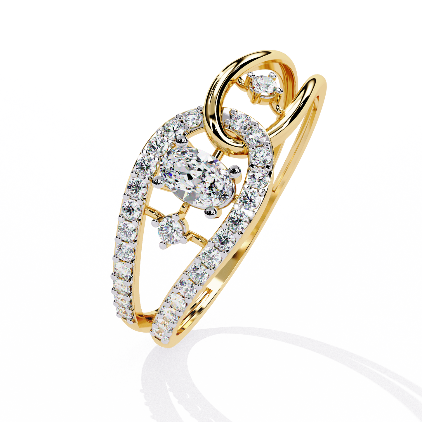 The Intertwined Elegance Diamond Ring in Gold - 0.34 Ct