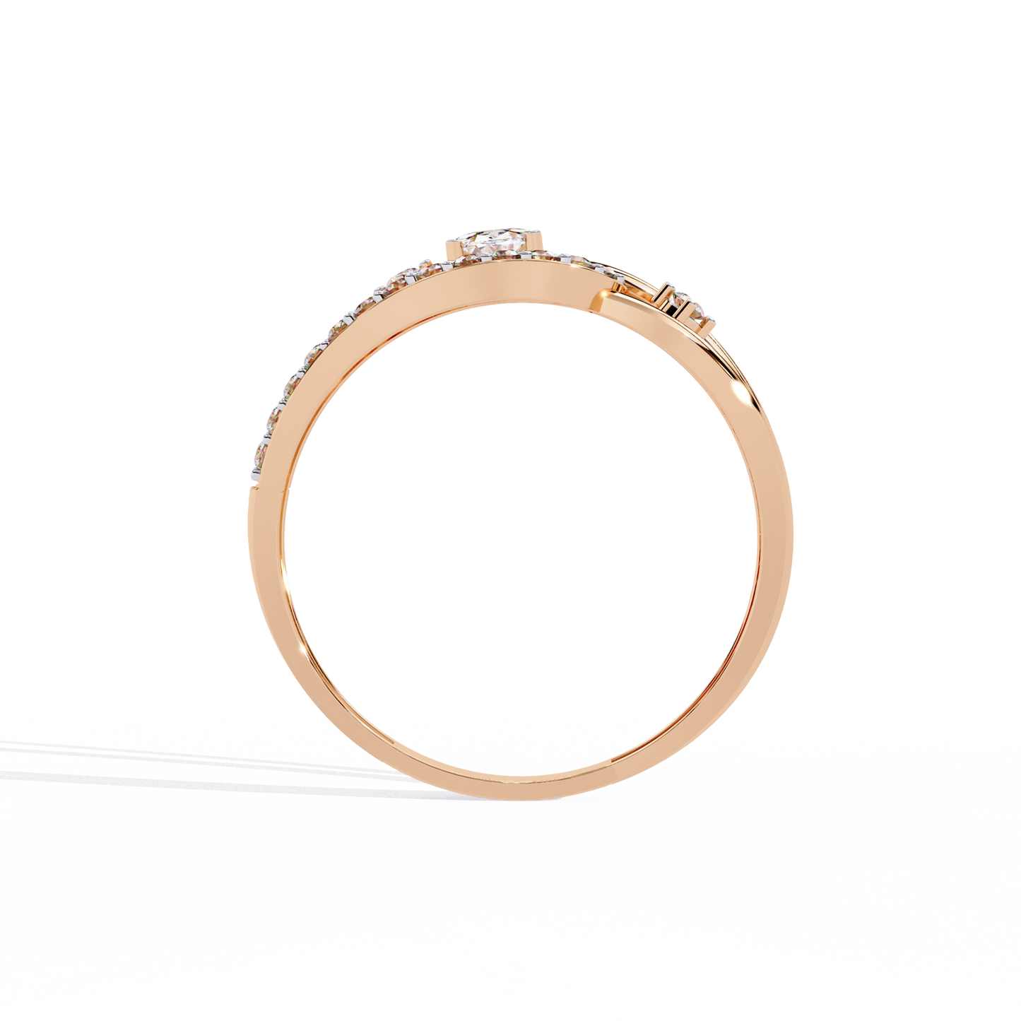The Intertwined Elegance Diamond Ring in Gold - 0.34 Ct