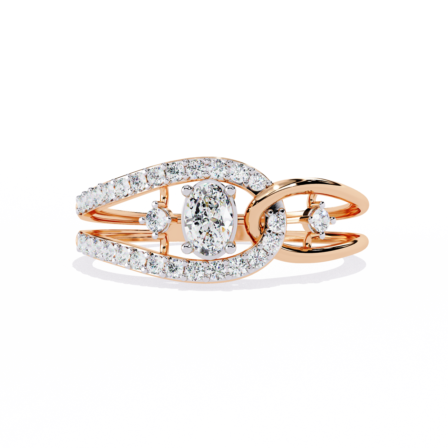 The Intertwined Elegance Diamond Ring in Gold - 0.34 Ct
