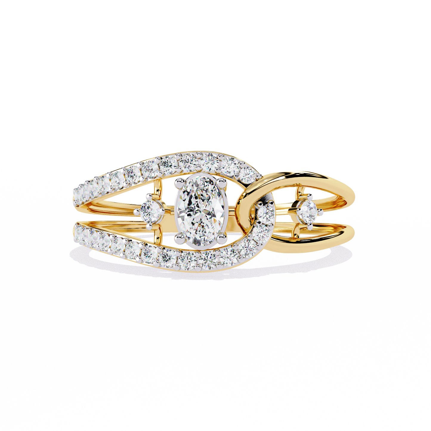 The Intertwined Elegance Diamond Ring in Gold - 0.34 Ct
