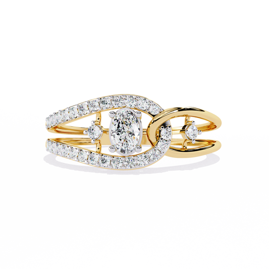 The Intertwined Elegance Diamond Ring in Gold - 0.34 Ct