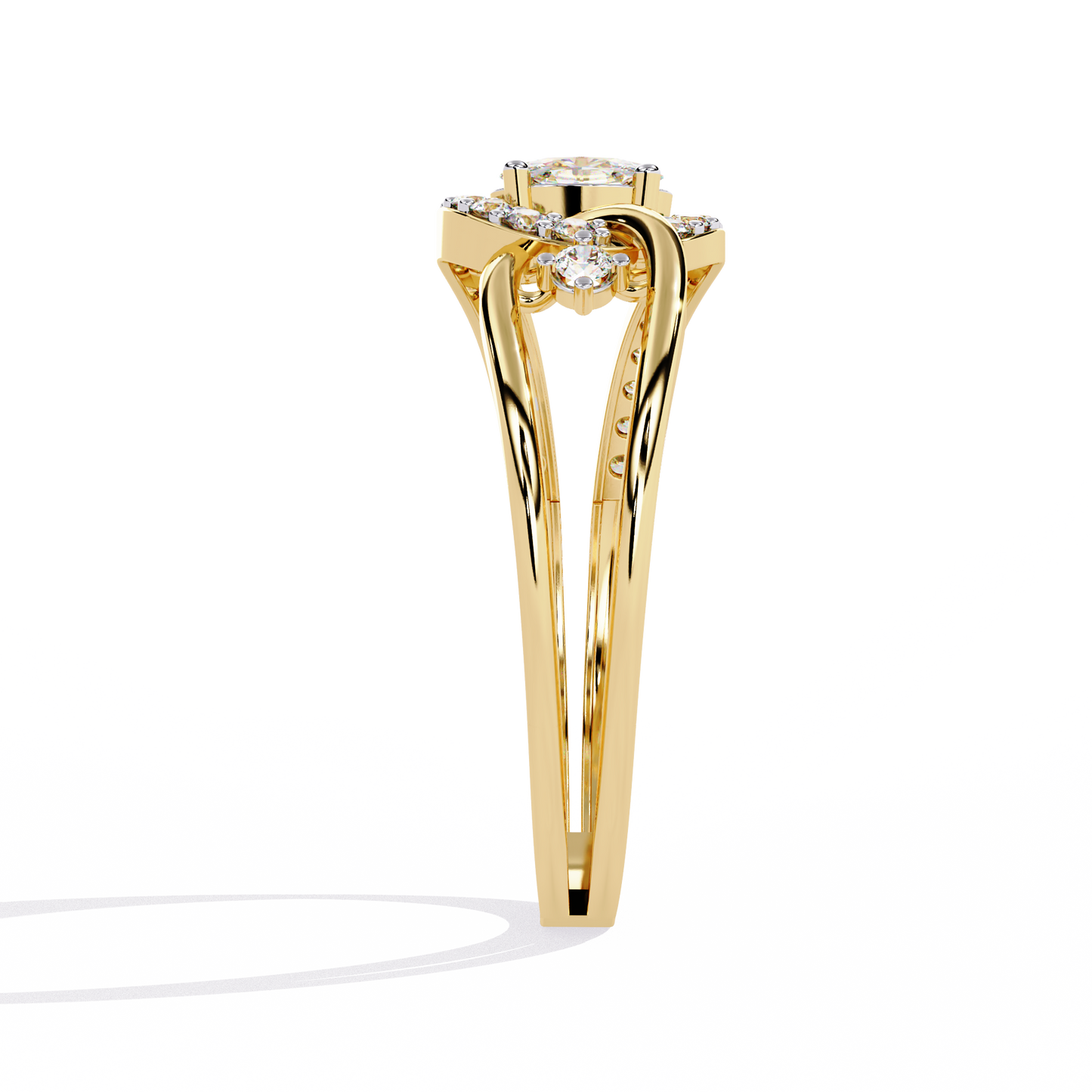 The Intertwined Elegance Diamond Ring in Gold - 0.34 Ct