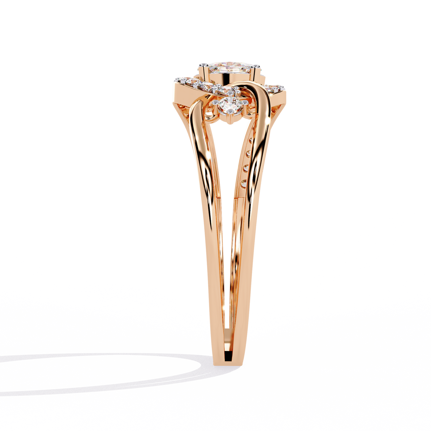 The Intertwined Elegance Diamond Ring in Gold - 0.34 Ct