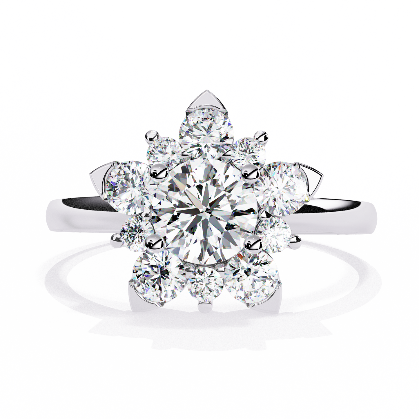 The Sparkling Daisy Cluster Diamond and Gold Ring- 1.20 Ct Floral Halo.