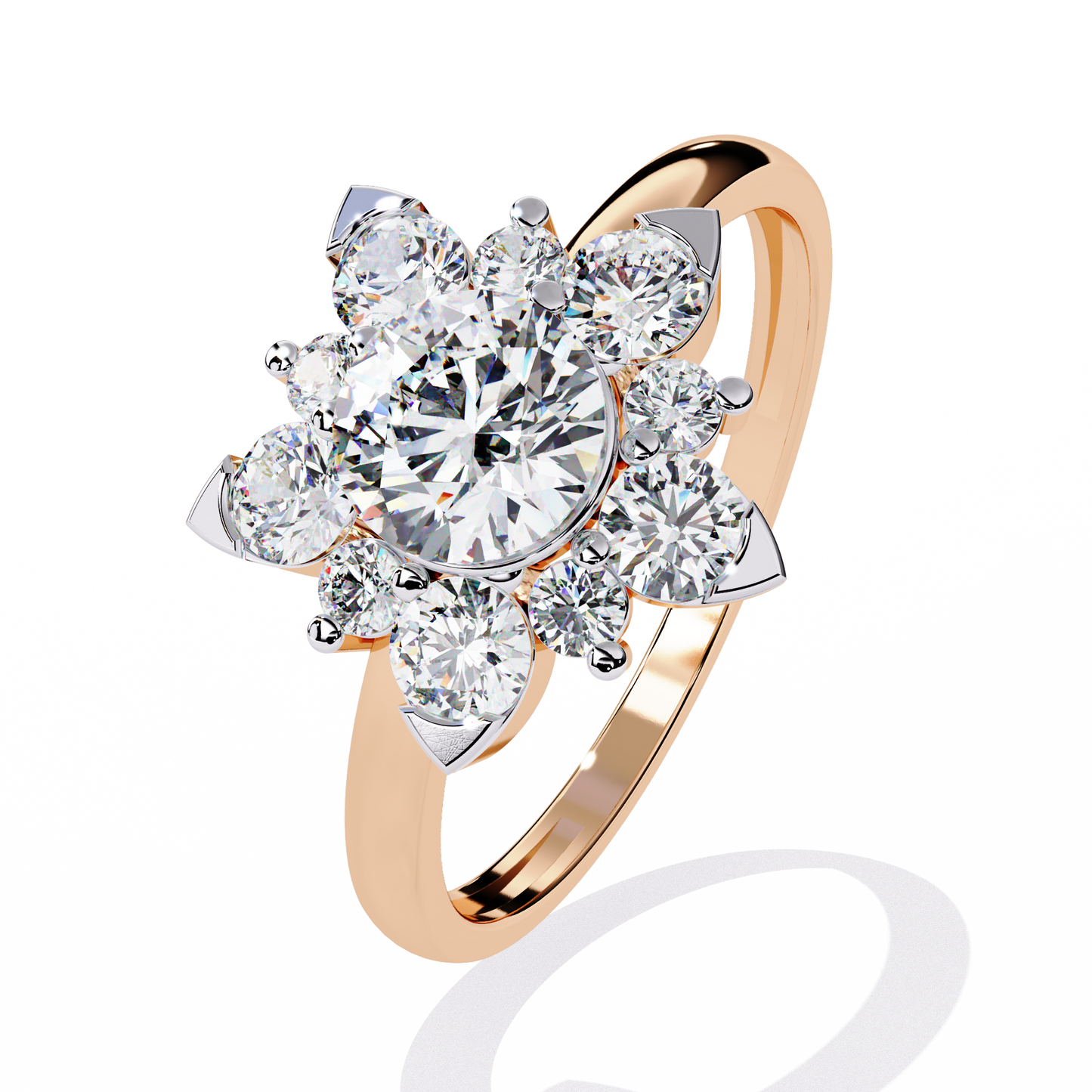The Sparkling Daisy Cluster Diamond and Gold Ring- 1.20 Ct Floral Halo.