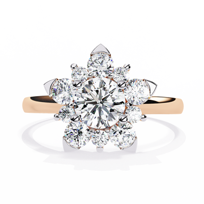 The Sparkling Daisy Cluster Diamond and Gold Ring- 1.20 Ct Floral Halo.