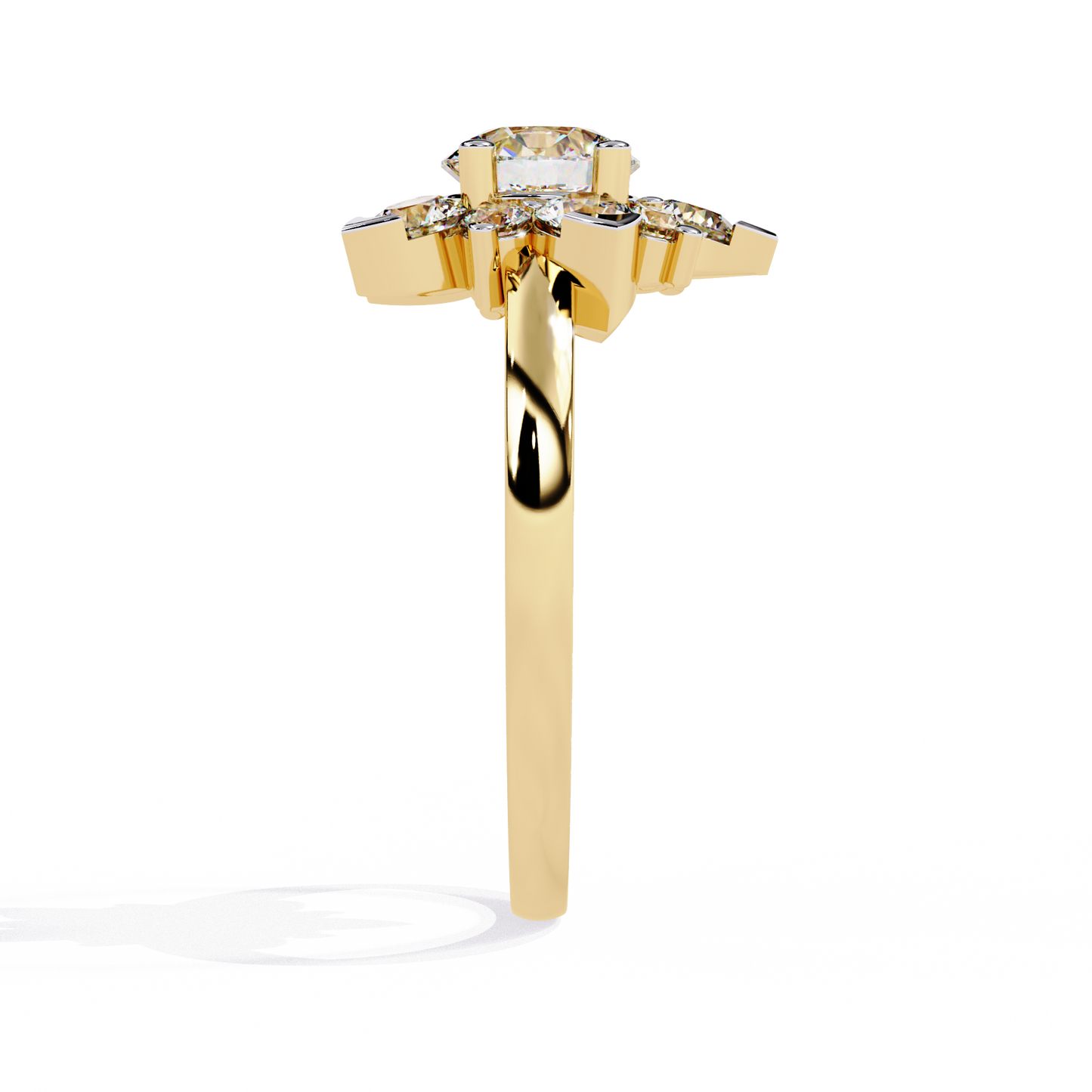 The Sparkling Daisy Cluster Diamond and Gold Ring- 1.20 Ct Floral Halo.