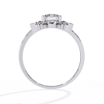 The Sparkling Daisy Cluster Diamond and Gold Ring- 1.20 Ct Floral Halo.