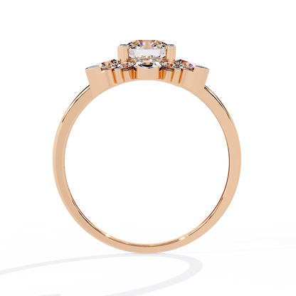 The Sparkling Daisy Cluster Diamond and Gold Ring- 1.20 Ct Floral Halo.