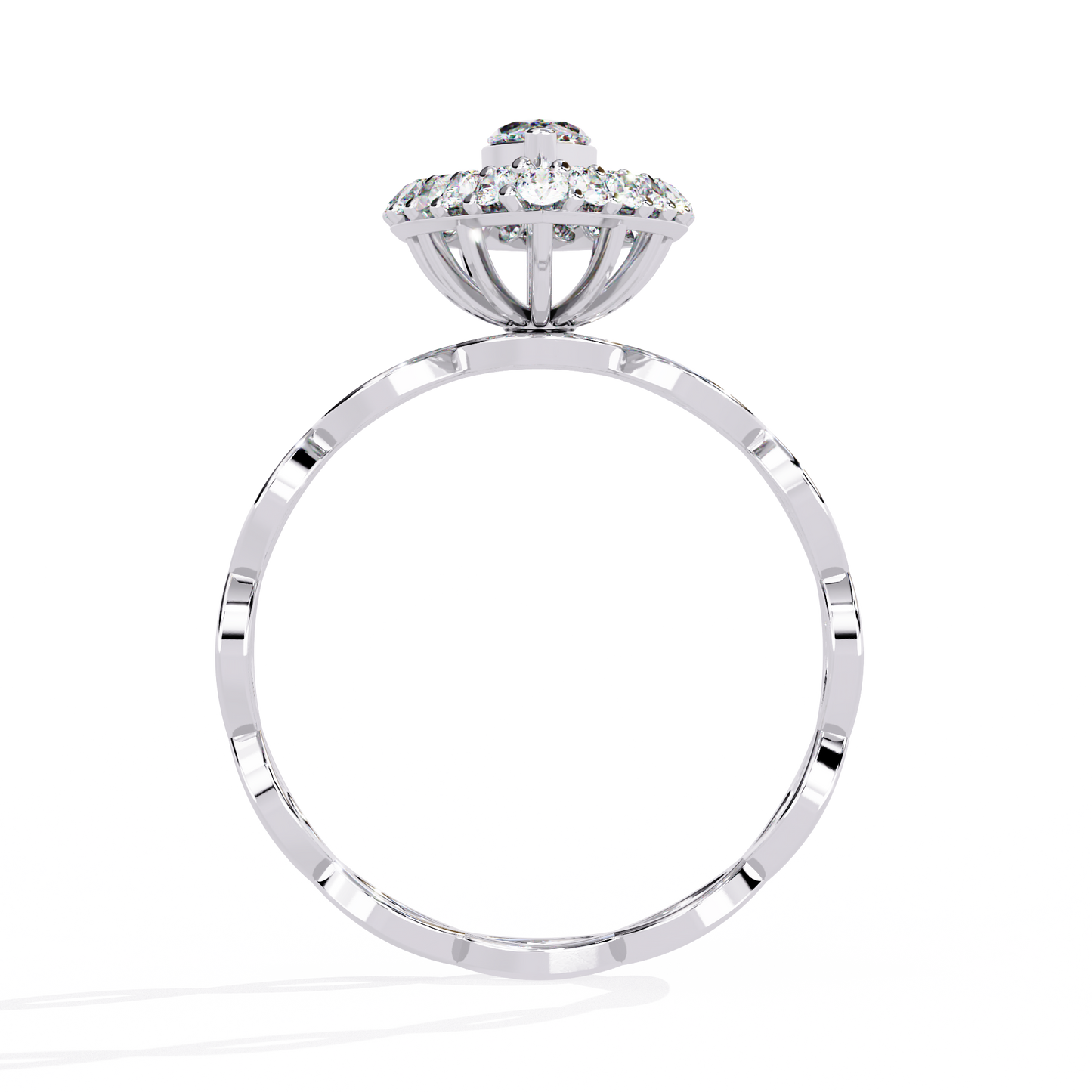 The Marquise Halo Cocktail Ring with Intricate Gold Infinity Band - 0.56 Ct