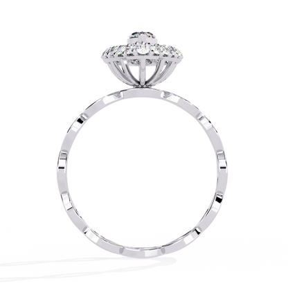 The Marquise Halo Cocktail Ring with Intricate Gold Infinity Band - 0.56 Ct