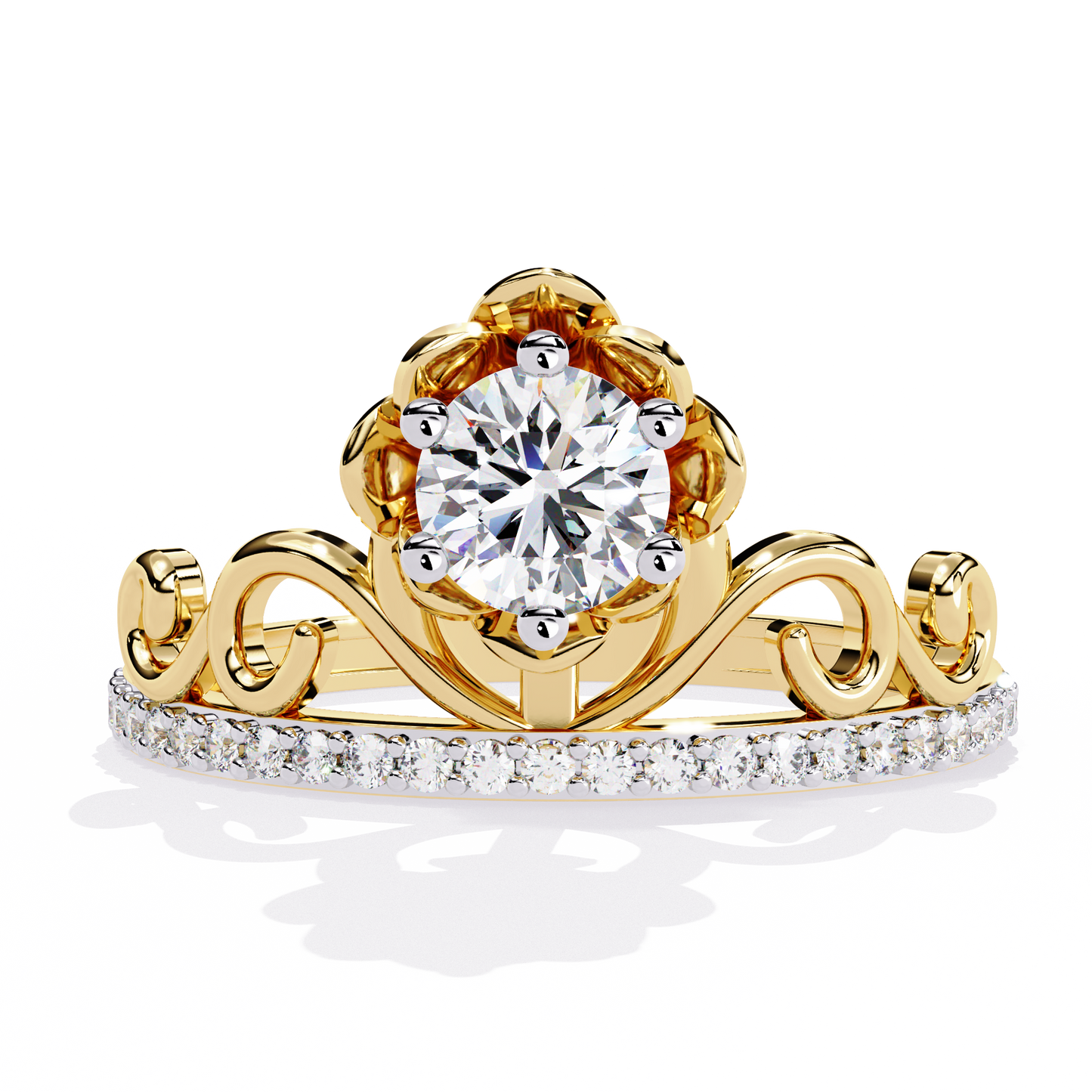 The Crown Jewel Rose Diamond Engagement Ring In Gold - 0.56Ct