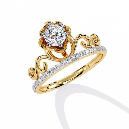 The Crown Jewel Rose Diamond Engagement Ring In Gold - 0.56Ct