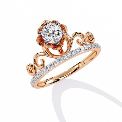 The Crown Jewel Rose Diamond Engagement Ring In Gold - 0.56Ct