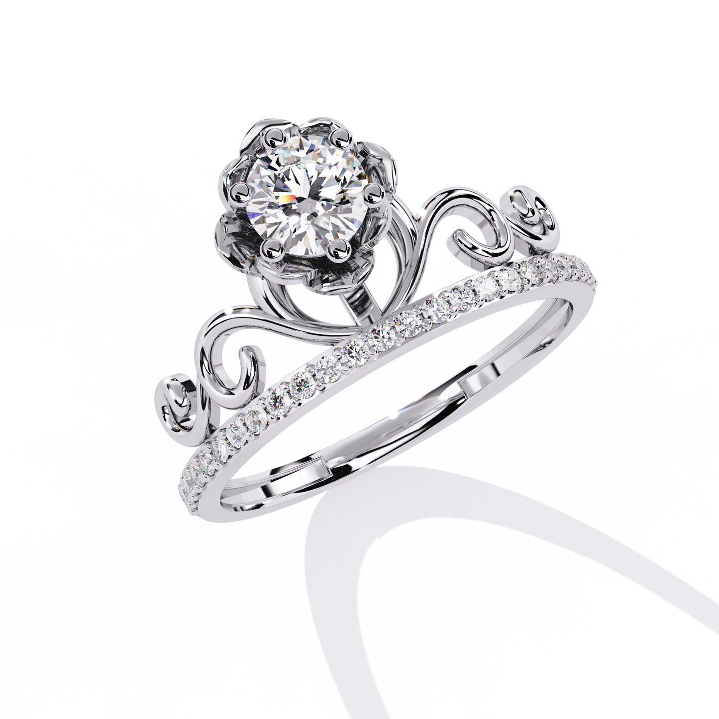 The Crown Jewel Rose Diamond Engagement Ring In Gold - 0.56Ct