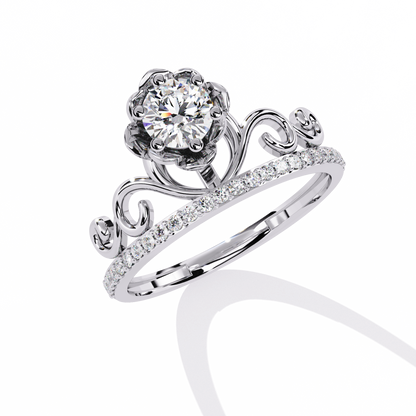 The Crown Jewel Rose Diamond Engagement Ring In Gold - 0.56Ct