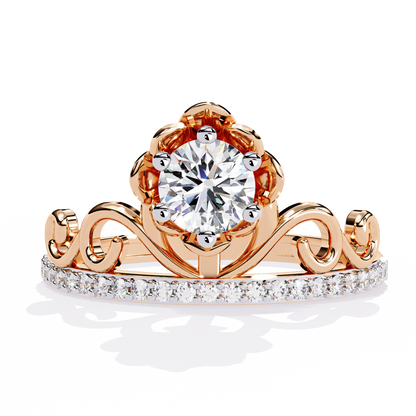 The Crown Jewel Rose Diamond Engagement Ring In Gold - 0.56Ct