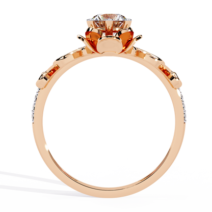 The Crown Jewel Rose Diamond Engagement Ring In Gold - 0.56Ct