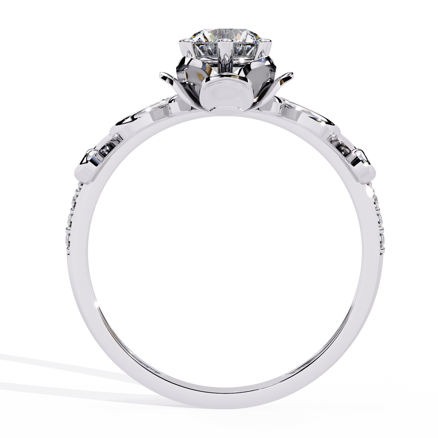 The Crown Jewel Rose Diamond Engagement Ring In Gold - 0.56Ct