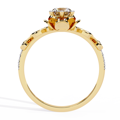 The Crown Jewel Rose Diamond Engagement Ring In Gold - 0.56Ct