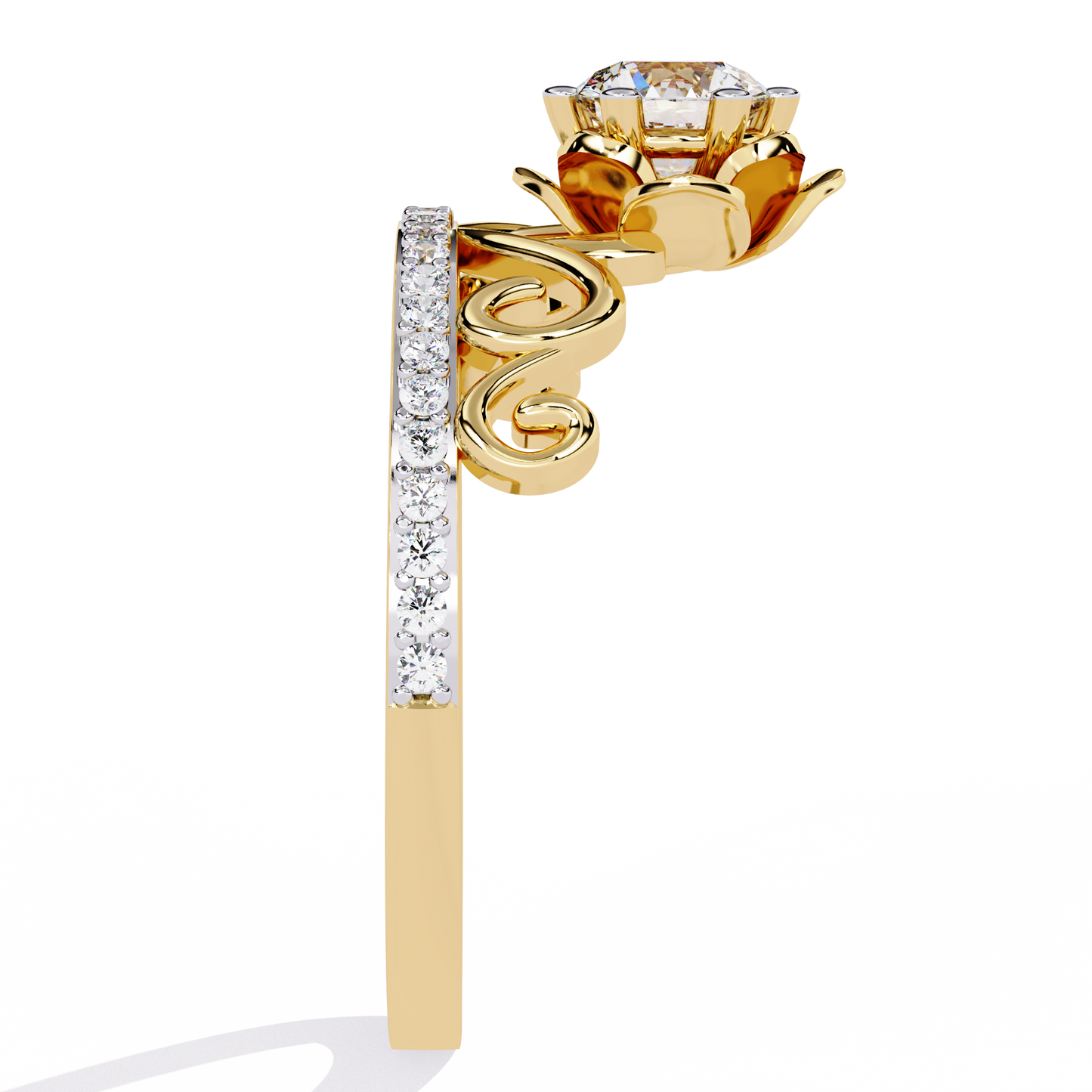 The Crown Jewel Rose Diamond Engagement Ring In Gold - 0.56Ct