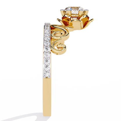 The Crown Jewel Rose Diamond Engagement Ring In Gold - 0.56Ct