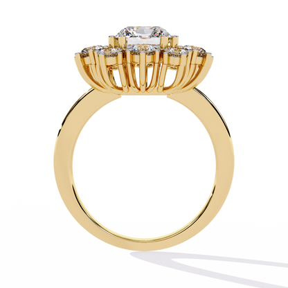 The Regency Bloom Radiant Diamond Ring In Gold - 4.46 Ct