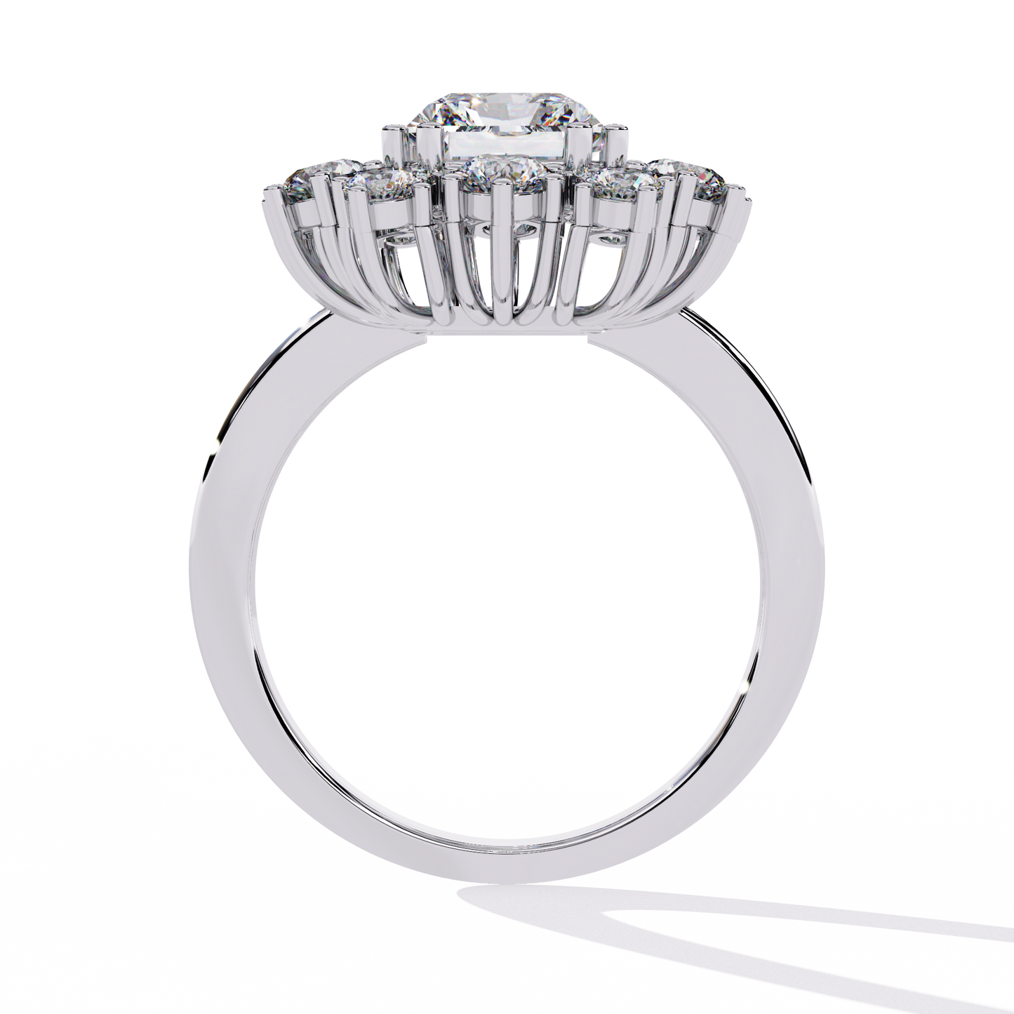 The Regency Bloom Radiant Diamond Ring In Gold - 4.46 Ct