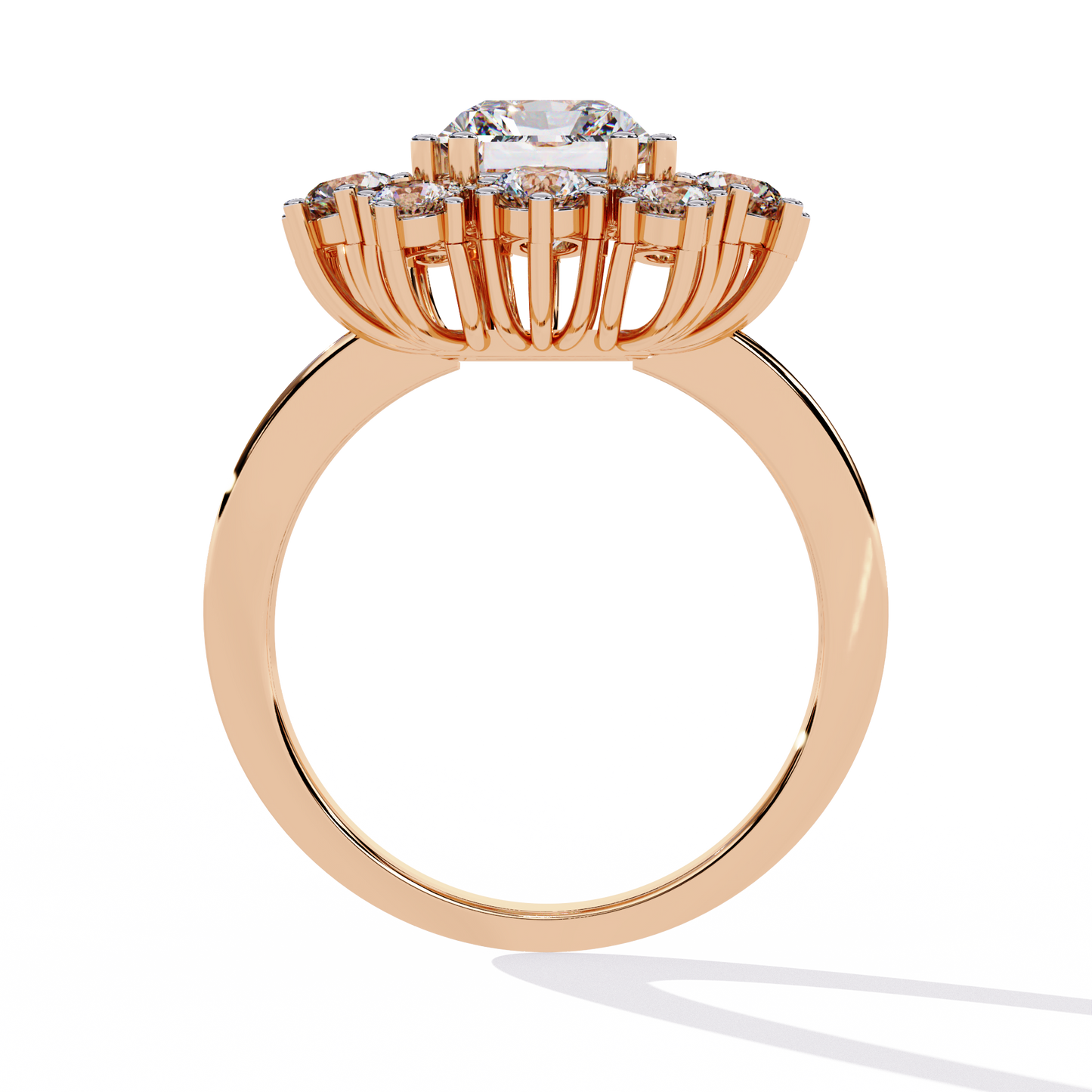 The Regency Bloom Radiant Diamond Ring In Gold - 4.46 Ct