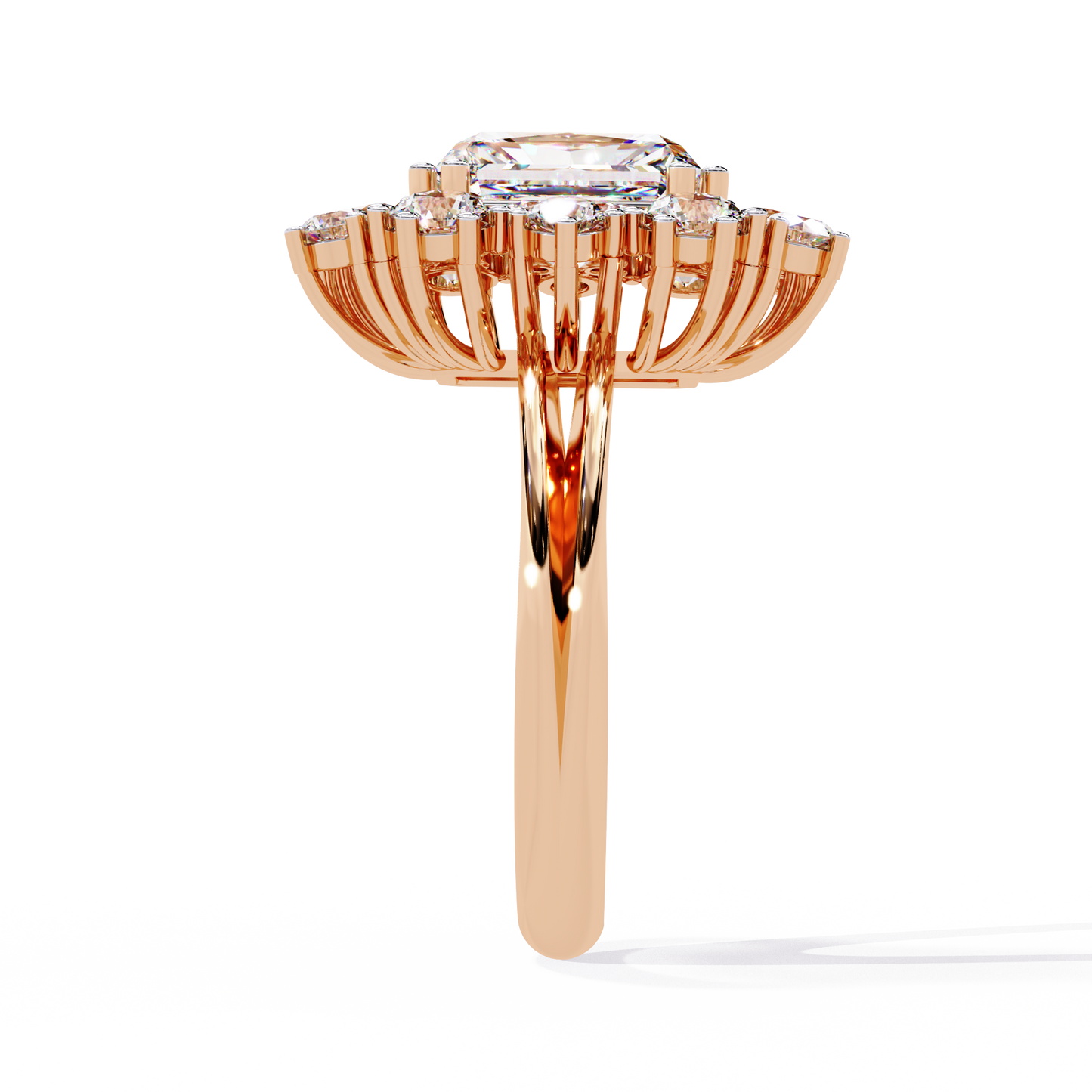 The Regency Bloom Radiant Diamond Ring In Gold - 4.46 Ct