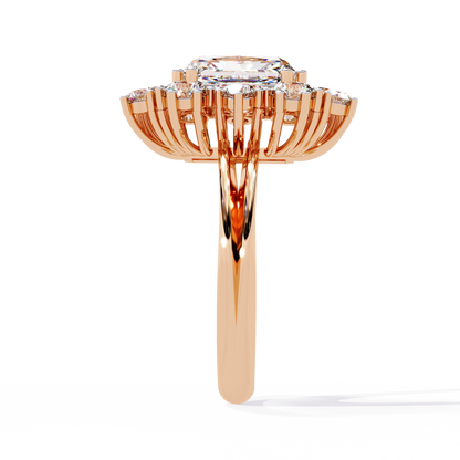 The Regency Bloom Radiant Diamond Ring In Gold - 4.46 Ct