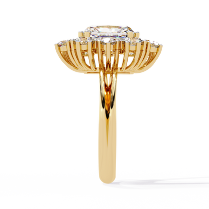The Regency Bloom Radiant Diamond Ring In Gold - 4.46 Ct