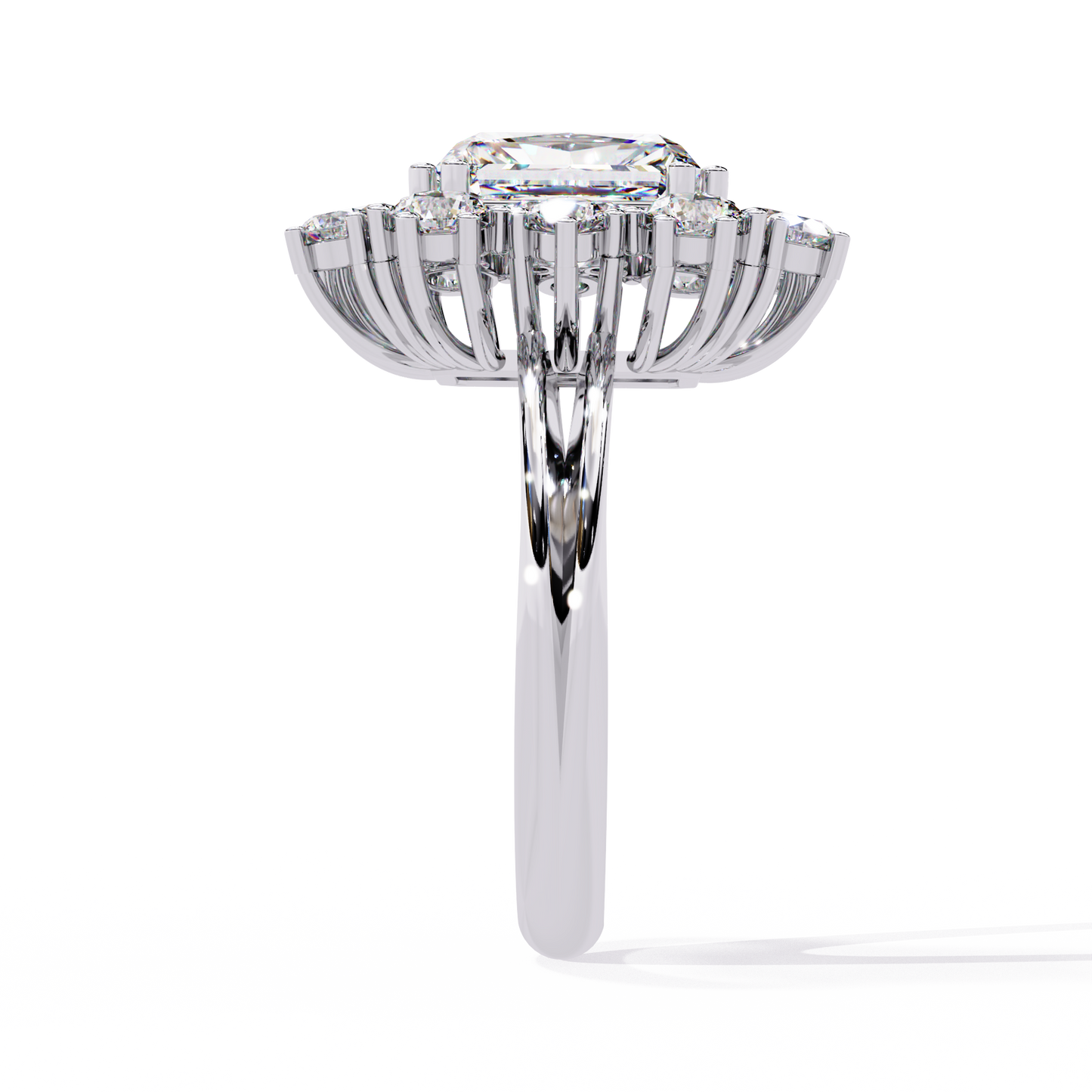 The Regency Bloom Radiant Diamond Ring In Gold - 4.46 Ct