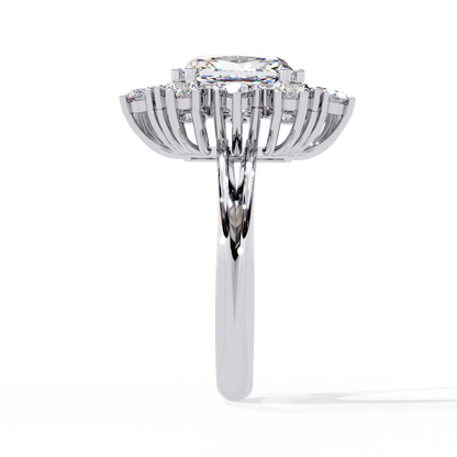The Regency Bloom Radiant Diamond Ring In Gold - 4.46 Ct