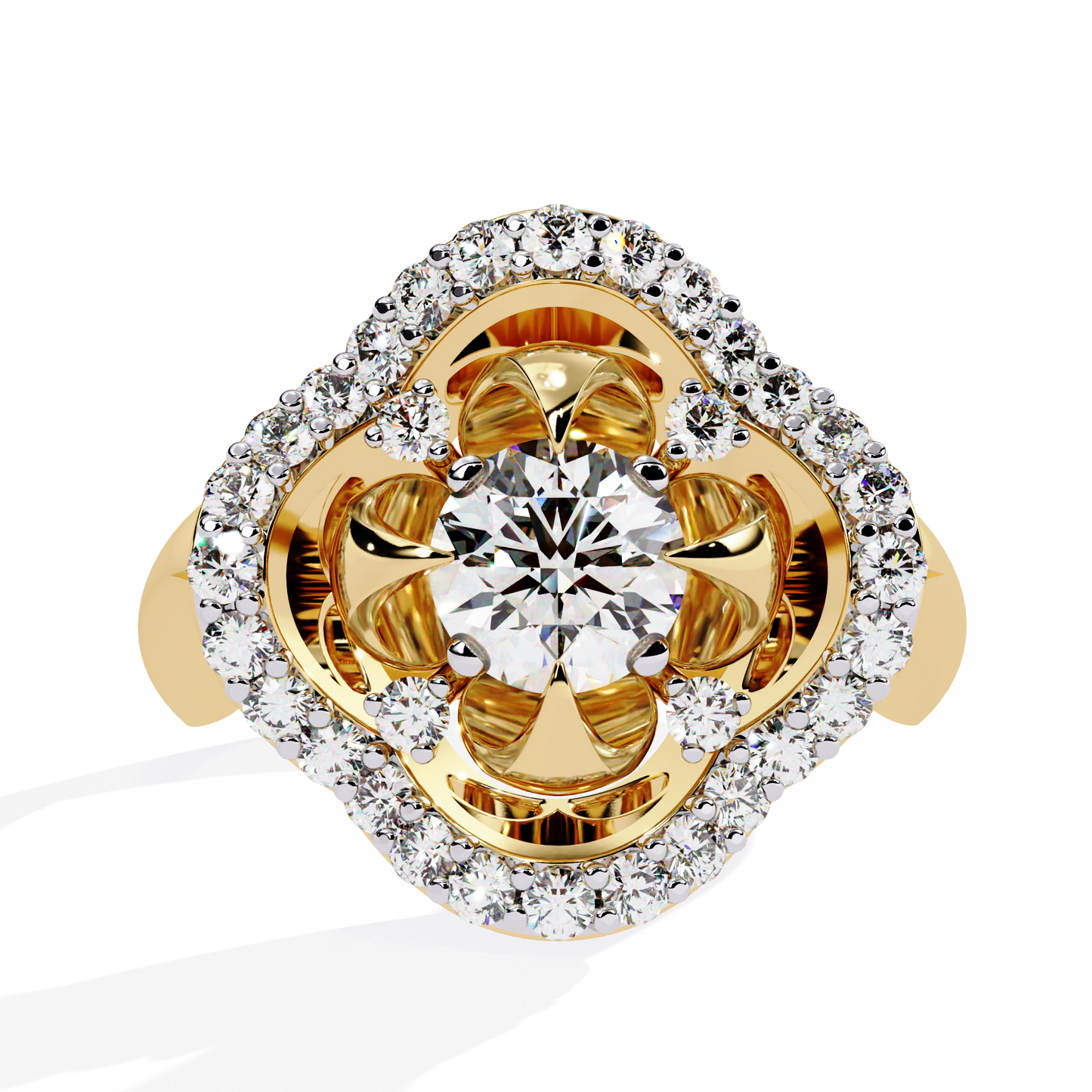 Lyrical Bloom Diamond Cocktail Ring In Gold - 0.81 Ct
