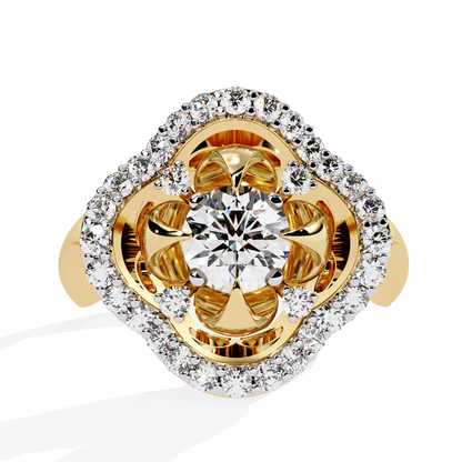 Lyrical Bloom Diamond Cocktail Ring In Gold - 0.81 Ct