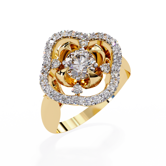 Lyrical Bloom Diamond Cocktail Ring In Gold - 0.81 Ct