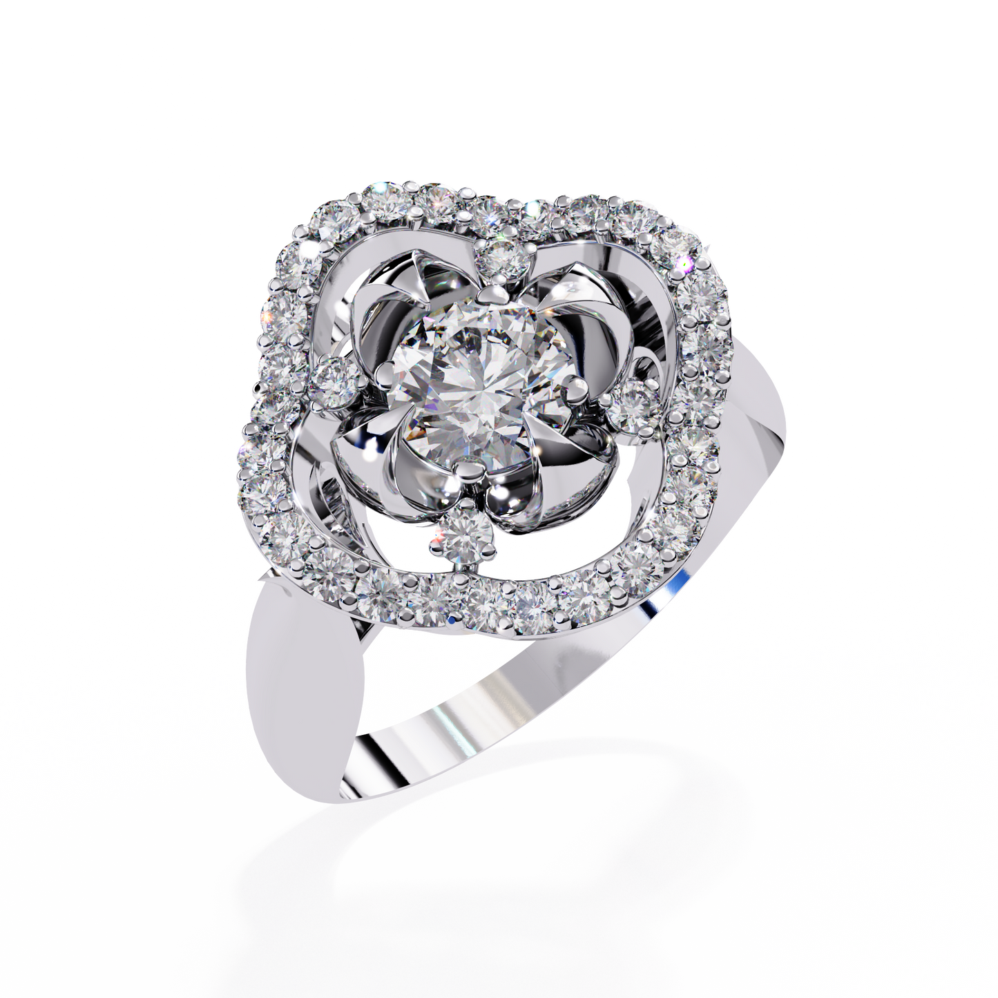 Lyrical Bloom Diamond Cocktail Ring In Gold - 0.81 Ct