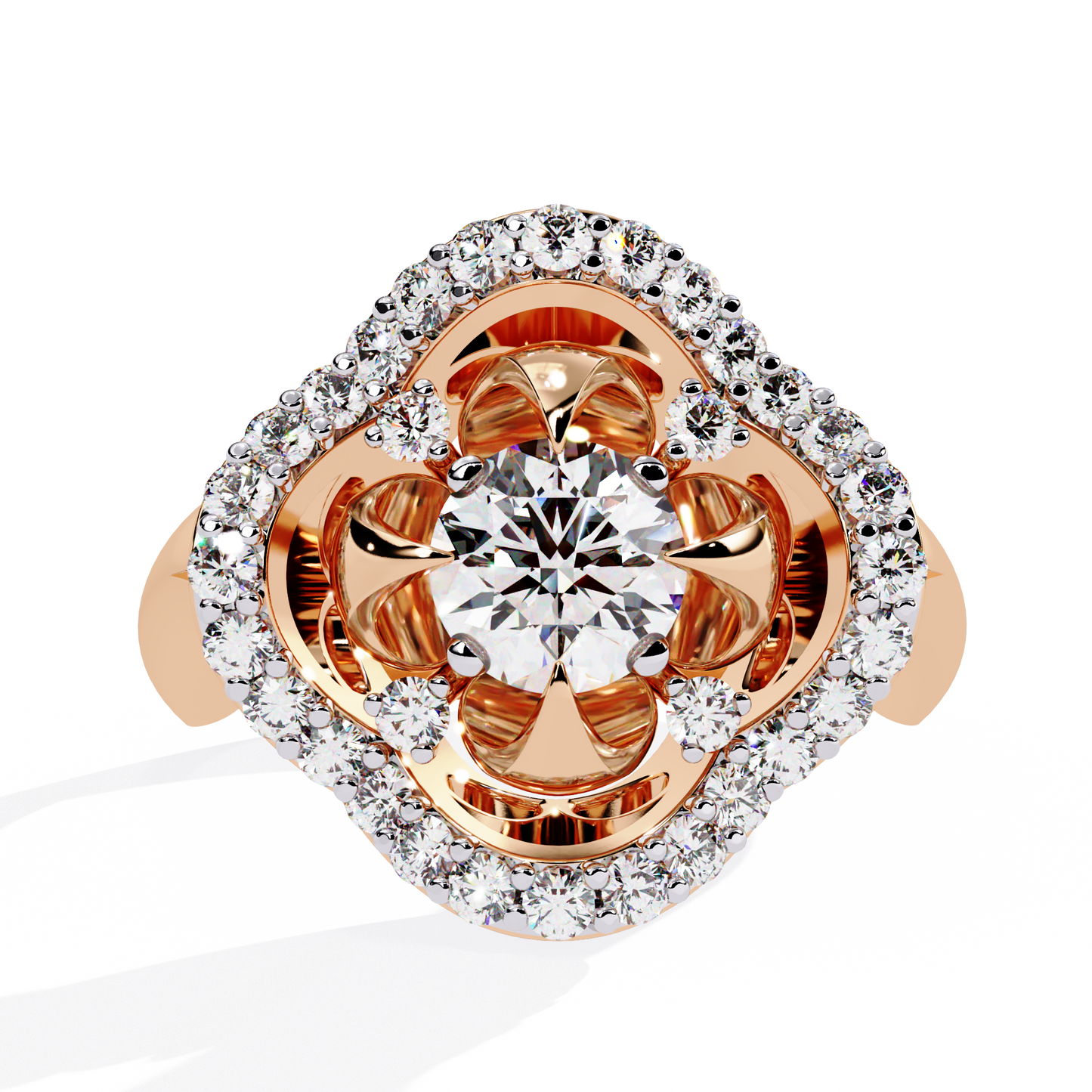 Lyrical Bloom Diamond Cocktail Ring In Gold - 0.81 Ct