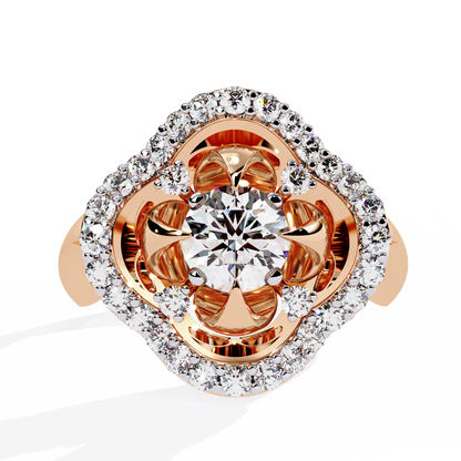 Lyrical Bloom Diamond Cocktail Ring In Gold - 0.81 Ct