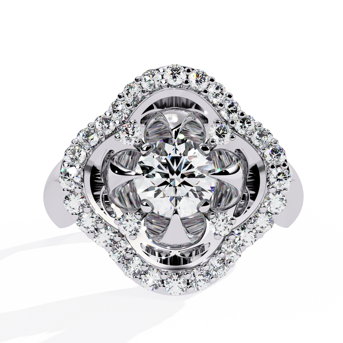 Lyrical Bloom Diamond Cocktail Ring In Gold - 0.81 Ct