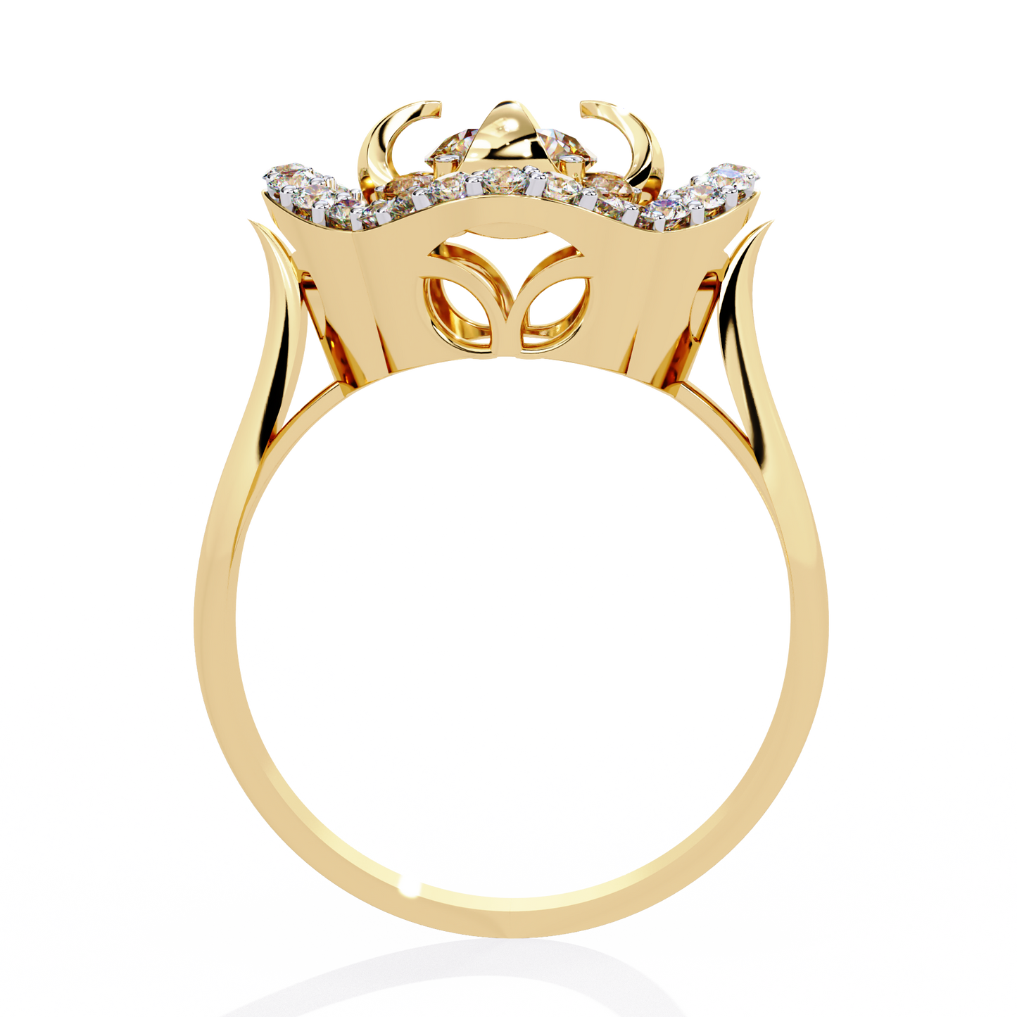 Lyrical Bloom Diamond Cocktail Ring In Gold - 0.81 Ct