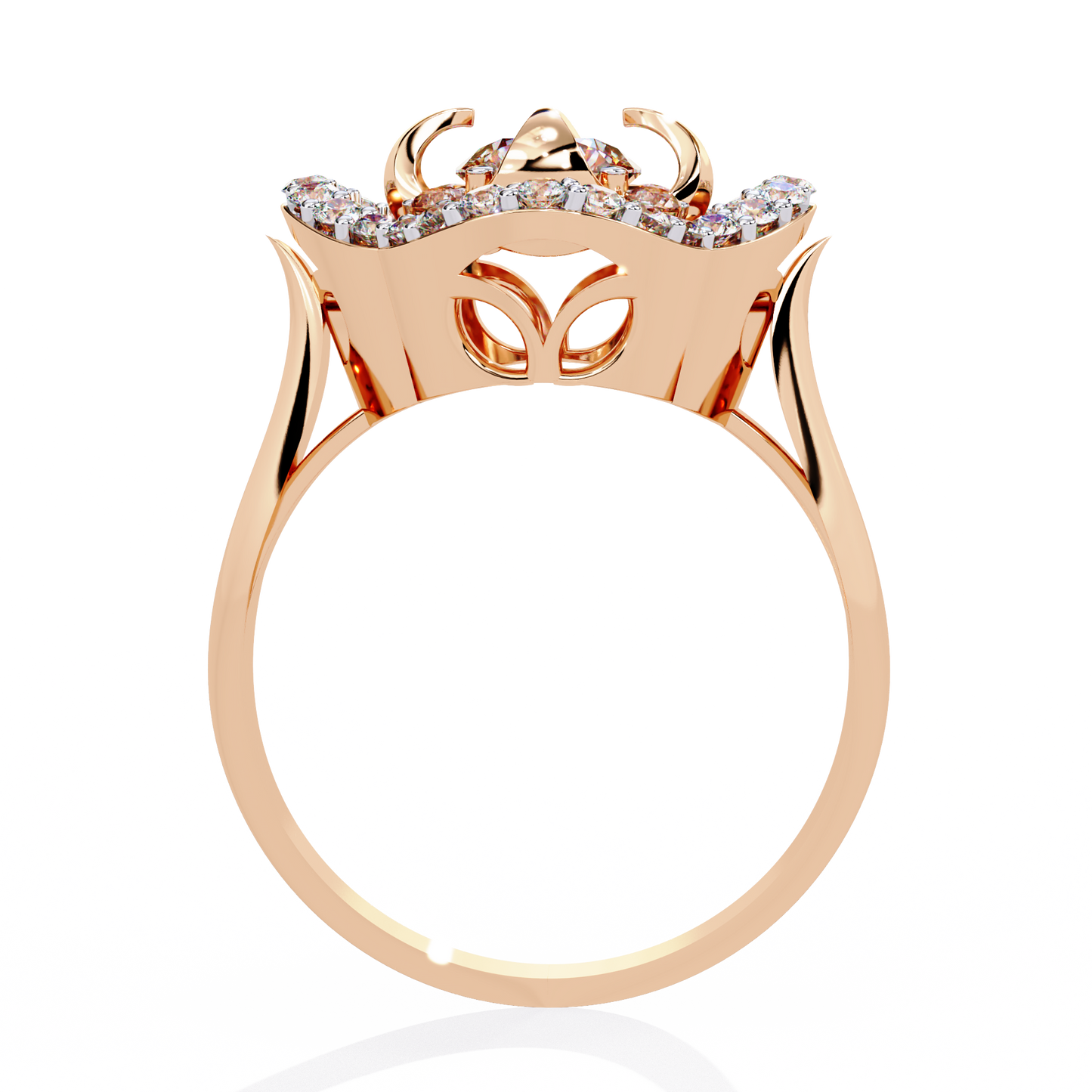 Lyrical Bloom Diamond Cocktail Ring In Gold - 0.81 Ct